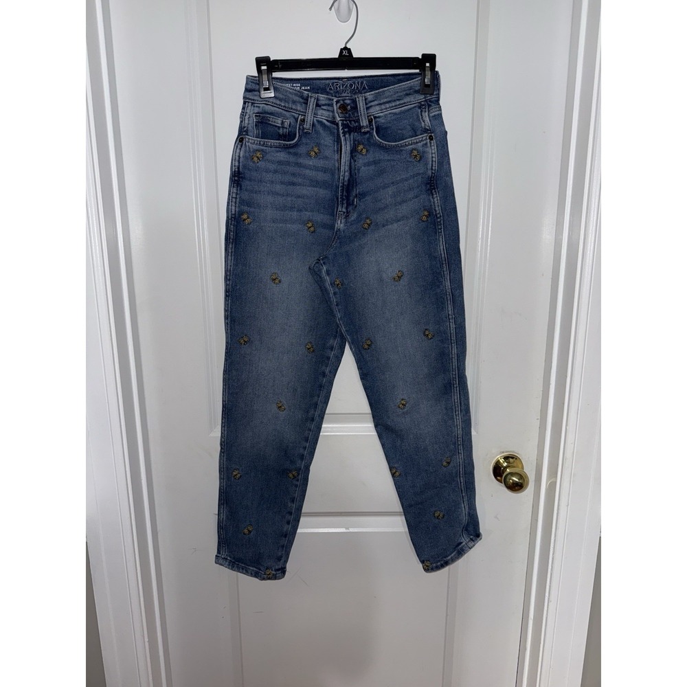 Vintage Mom Jess Butterfly‎ Embroidered Jeans Size 5 Arizona Jeans Co